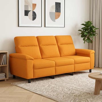 vidaXL Bank Donkergeel 214 x 90 x 95 cm Stof, Verzenden, Nieuw, Stof, 200 tot 250 cm