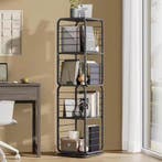 Draaibare Boekenkast 4 Niveaus – Houten Rek 43x43x158 cm, Verzenden, Nieuw