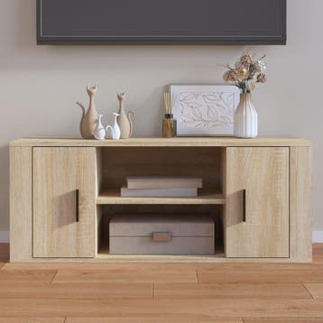 vidaXL Tv-meubel 100x35x40 cm bewerkt hout sonoma, Huis en Inrichting, Kasten | Televisiemeubels, 100 tot 150 cm, Verzenden, Nieuw