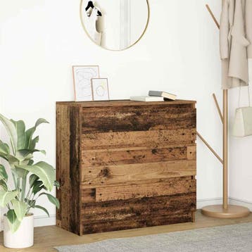 vidaXL Dressoir 80x35x76 cm spaanplaat oud hout, Verzenden, Nieuw, Overige houtsoorten, Minder dan 50 cm