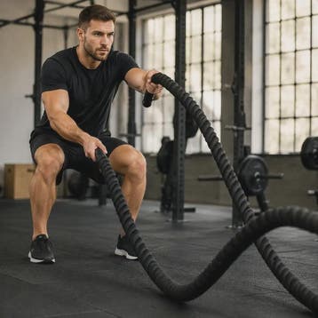 Zwarte Battle Rope 6m (4.5kg) - Duurzaam Polyester Trainings, Verzenden, Nieuw