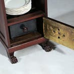 Unieke Empire bordenwarmer in mahonie n in authentieke staat, Ophalen of Verzenden