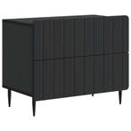 vidaXL Nachtkastje met lade Zwart 62 x 34,5 x 49,5 cm, Minder dan 45 cm, Verzenden, Nieuw, Minder dan 55 cm