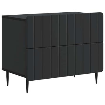 vidaXL Nachtkastje met lade Zwart 62 x 34,5 x 49,5 cm, Huis en Inrichting, Slaapkamer | Nachtkastjes, Minder dan 45 cm, Verzenden