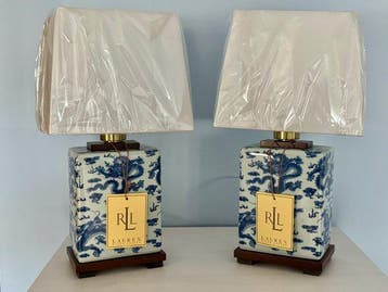 Ralph Lauren - Lamp (2) - Hout, porselein. - Luxe RL