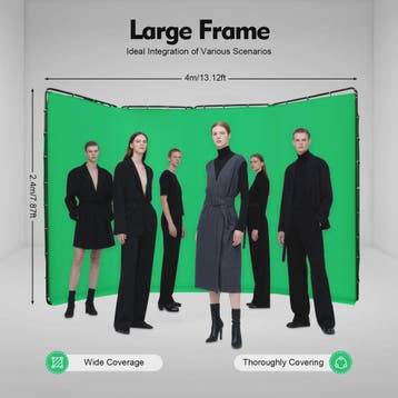 Opvouwbaar Green Screen Achtergrondstandaard 4x2.4m met Draa, Verzenden, Nieuw