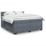 vidaXL Boxspring met matras fluweel donkergrijs 200x200 cm, Huis en Inrichting, Slaapkamer | Bedden, Verzenden, Overige maten