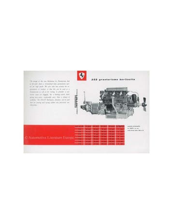 1959 FERRARI 250 GRANTURISMO BERLINETTA BROCHURE ENGELS, Nieuw, Ferrari, Author
