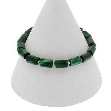 Natuurlijke edelsteen - Zilver - Armband - malachiet, Verzamelen