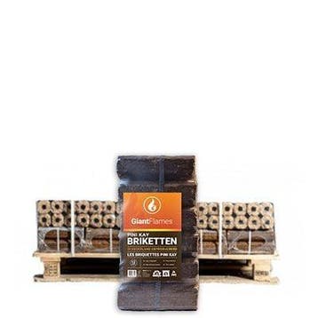 Pini Kay briketten (NL) 15 zakken x 10kg (150kg), Tuin en Terras, Minder dan 3 m³, Ophalen of Verzenden, Overige houtsoorten, Blokken