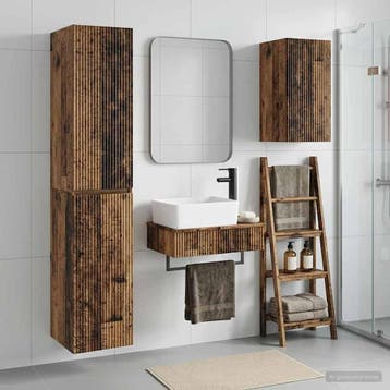 vidaXL Badkamermeubelset 3 st Oud hout 33 x 34,5 x 160 cm, Huis en Inrichting, Verzenden, Nieuw