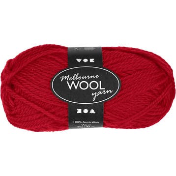Melbourne wolgaren, L: 92 M, rood, 50 gr/ 1 bol, Nieuw