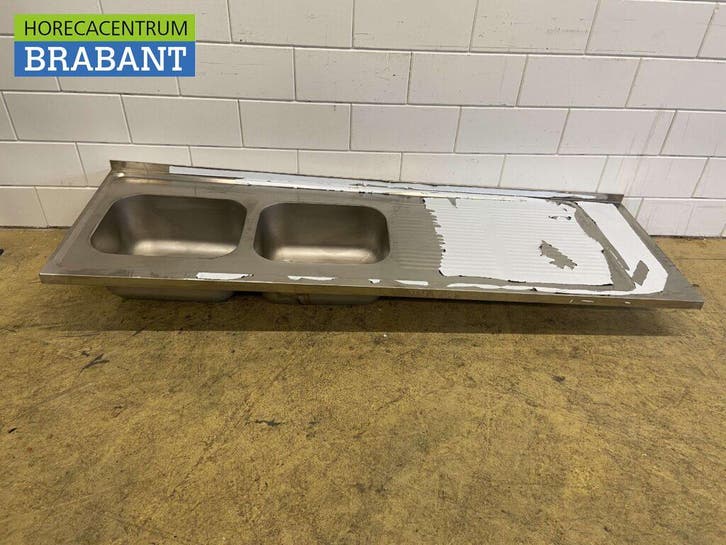 RVS Spoelblad Dubbele spoelbakken 220 x 70 cm Horeca, Zakelijke goederen, Horeca | Keukenapparatuur, Nieuw zonder verpakking, Ophalen of Verzenden
