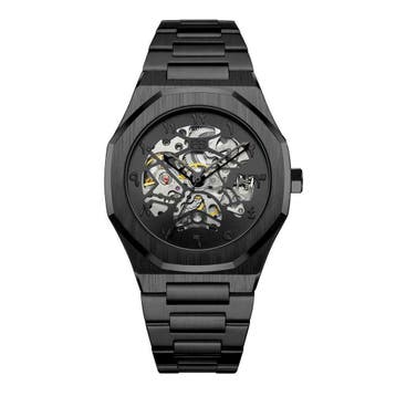 BUGOLINI® Venividi Automatische Stalen Horloge - Zwart, Sieraden, Tassen en Uiterlijk, Horloges | Heren, Staal, Staal, Polshorloge