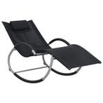 vidaXL Ligbed met kussen textileen zwart, Tuin en Terras, Ligbedden, Verzenden, Nieuw