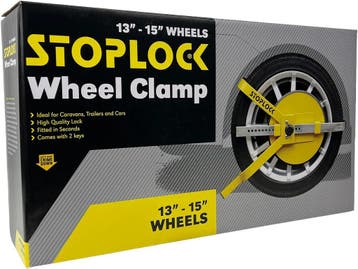 Stoplock HG 400-00 wielklem 13-15 inch geel antidiefstal, Verzenden
