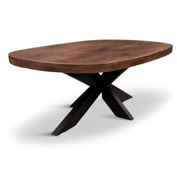 Salontafel Deens Ovaal Björn 130x70cm Mango Walnoot, Ophalen of Verzenden, Nieuw