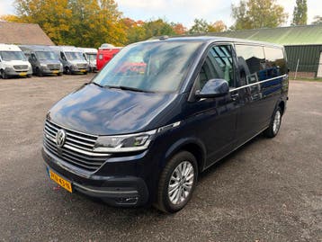 Volkswagen Transporter Bulli 2.0 TDI 150pk L2H1 Dubbel Cabin, Gebruikt, Euro 6, Lederen bekleding, Leder