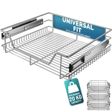 Keukenlade Set van 3 Metaal 60cm Telescopisch (Voor in Huis), Verzenden, Nieuw