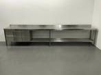 RVS werktafel met spatrand en lades (450 cm), Zakelijke goederen, Ophalen of Verzenden, Gebruikt, Overige typen