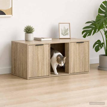 vidaXL Kattenkrat meubel Sonoma Eiken 100 x 49 x 45 cm, Verzenden, Nieuw