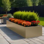 Maatwerk stalen plantenbak Taupe, Tuin en Terras, Bloembakken en Plantenbakken, Verzenden, Nieuw