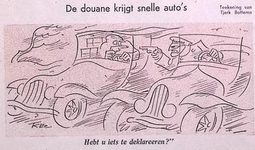 Spotprent over de grenswacht in Nederland (lijst optie), Verzenden