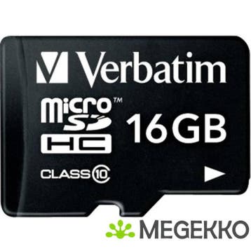 Verbatim MicroSDHC 16GB Class 10 incl. Adapter, Verzenden, Nieuw