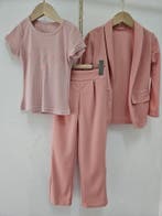 Blazer- en broekset voor meisjes met T-shirt 3-delig Roze, Ophalen of Verzenden, Nieuw, Meisje