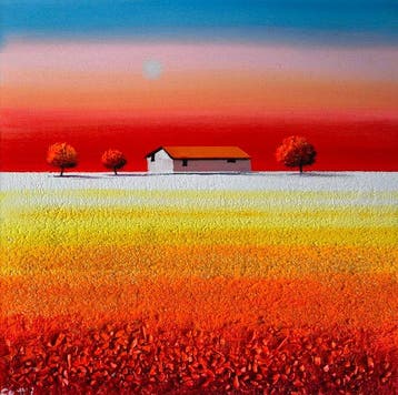 Lorenzo Cotti (XX) - Orizzonte d’Autunno, Antiek en Kunst, Kunst | Schilderijen | Modern