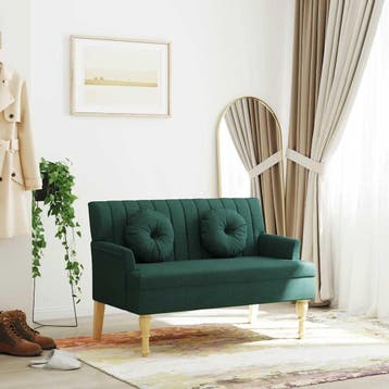 vidaXL Bankje met kussens 113x64,5x75,5 cm stof donkergroen, Verzenden, Nieuw, Stof