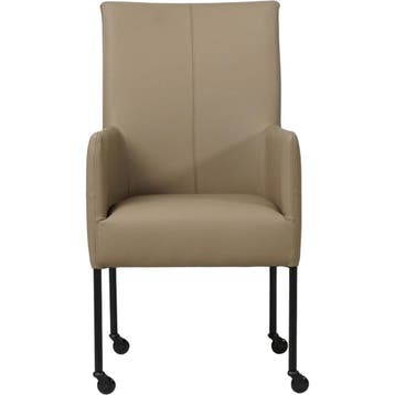 Leren eetkamerstoel Spark - Toledo Mocca (taupe/bruin) -, Huis en Inrichting, Stoelen, Ophalen of Verzenden, Nieuw, Leer, Industrieel, Modern