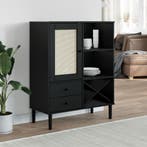 vidaXL buffetkast SENJA 90x40x112 cm rattan look grenenhout, Verzenden, 100 tot 150 cm, Nieuw, 50 tot 100 cm