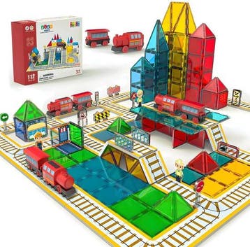 Magnetic Tiles - Treinen - Speelgoed - Magnetische Tegels -, Verzenden, Zo goed als nieuw