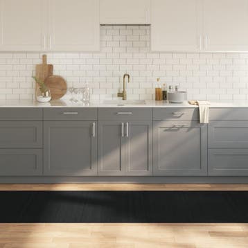 vidaXL Vloerkleed rechthoekig 80x300 cm bamboe zwart, Verzenden, Nieuw, Zwart