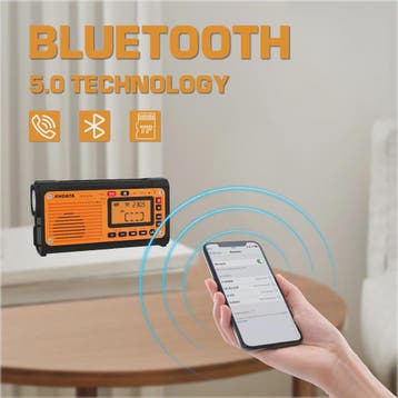 Noodweer Radio XHDATA D-608WB - Crank, NOAA Alert, Bluetooth, Verzenden, Nieuw