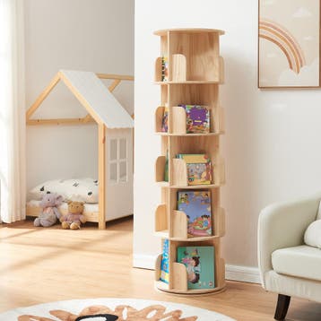 Kinderboekenkast Chasek 157xØ44 cm naturel [en.casa], Kinderen en Baby's, Verzenden, Nieuw