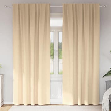 vidaXL Zwart-out Gordijnen met Ringen 2 st Crèmekleurig 260, Verzenden, Nieuw, Crème