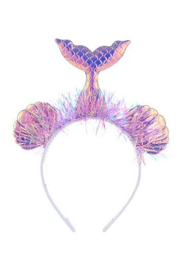 KIMU® Haarband Zeemeermin Roze Diadeem Schelpen Iridescent G, Ophalen of Verzenden, Nieuw, Carnaval, Accessoires