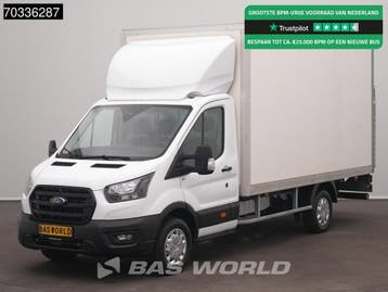 Ford Transit 130pk Laadklep Bakwagen Airco Cruise Euro6 Meub, Stof, Gebruikt, Euro 6, Wit
