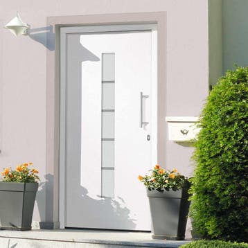 vidaXL Voordeur 100x210 cm aluminium en PVC wit, Verzenden, Nieuw