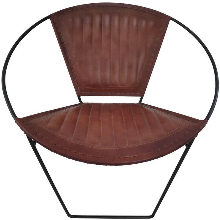 Fauteuil Pancho Leder, Huis en Inrichting, Stoelen, Bruin, Nieuw, Ophalen of Verzenden