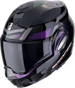 Scorpion EXO-Tech Evo Conquer Zwart Paars Systeemhelm, Motoren, Kleding | Motorhelmen, Systeemhelm, XXL, Nieuw met kaartje, Overige merken