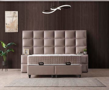 Opberg Boxspring Veneza - diverse maten, Verzenden, Nieuw, Tweepersoons