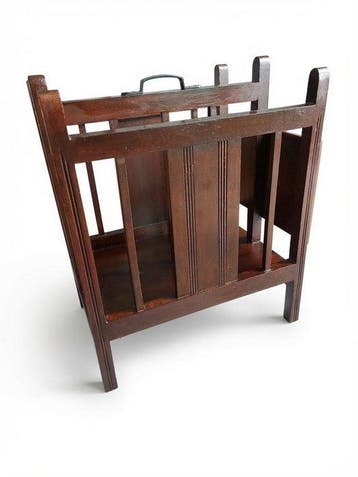 Tijdschriftenhouder - Klassieke Mahonie Houten Lectuurbak, Antiek en Kunst