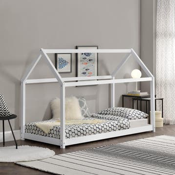 Kinderbed Netstal houten bed huisbed 80x160 cm wit, Verzenden, Nieuw