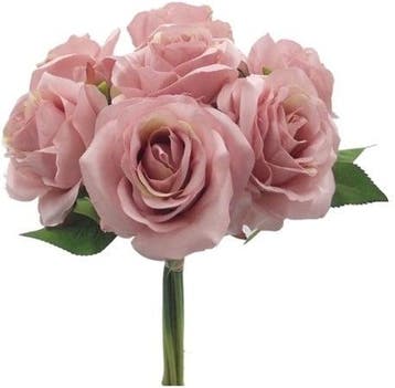 Budget boeket handgebonden open rose bundle vintage pink, Ophalen of Verzenden, Nieuw
