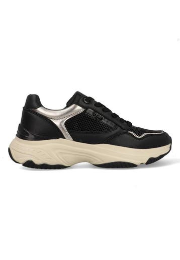 Mexx Sneakers Radja Pax MI001001453W-1113 Zwart / Zilver-37, Kleding | Dames, Schoenen, Verzenden, Nieuw, Zwart