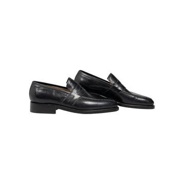 RUBINACCI - 6 UK - 40 IT - Black Leather Penny Loafers Shoes, Nieuw