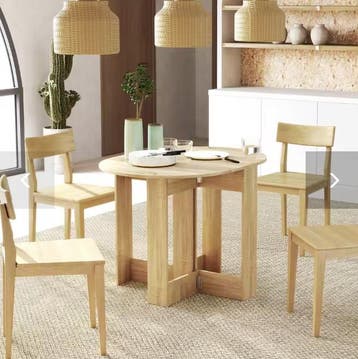 Opvouwbare Eettafel – 2 Klapbladen, Compact en Eikenhout, Verzenden, Nieuw